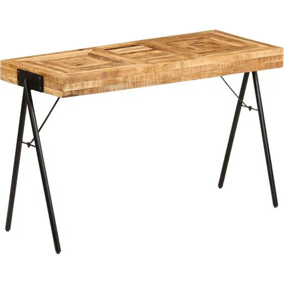 Skrivebord i massivt mangotræ 118 x 50 x 75 cm med stålben