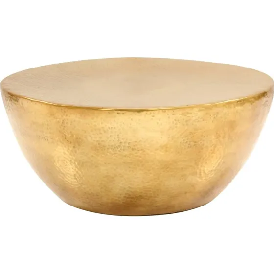 Sofabord hamret aluminium 70x30 cm – messingfarvet