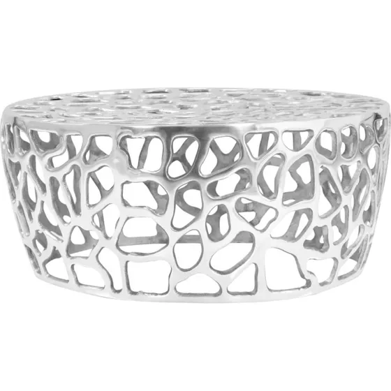 Sofabord i støbt aluminium 70x30 cm - sølv