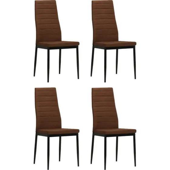 Spisebordsstole 4 stk. – brun stof, metalstel