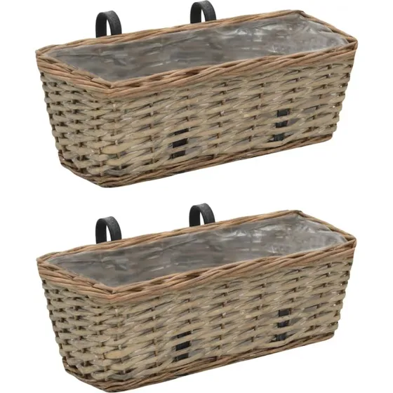 Plantekasser i kurveflet til balkon 2 stk. 40 cm (PE-foring)