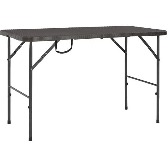 Foldbart havebord 120x60x74 cm HDPE rattanlook - Brun