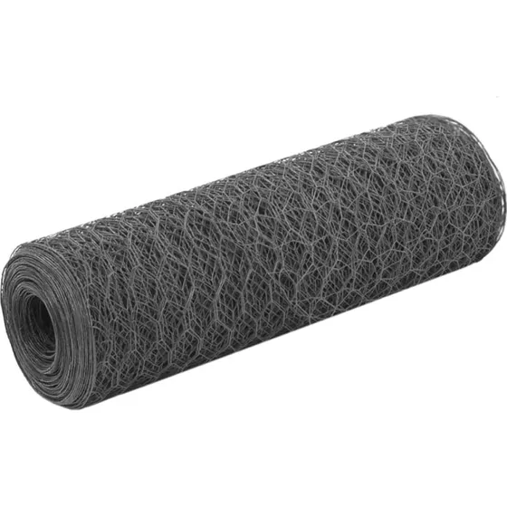 Hønsenet i stål med PVC 25 x 0,5 m – grå