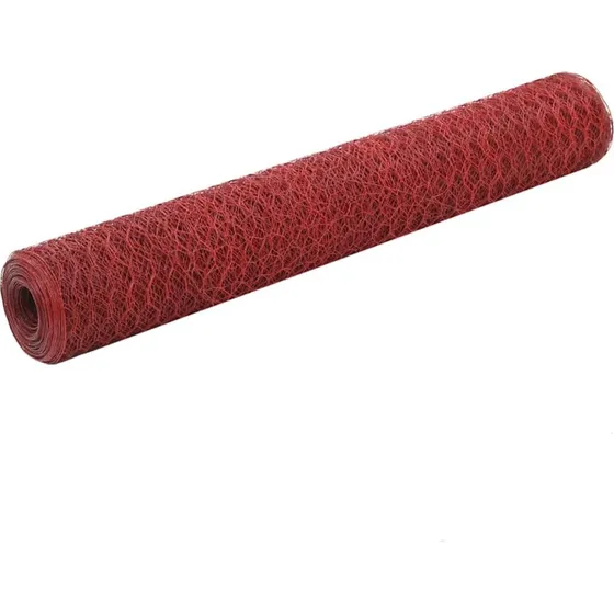 Hnsenet i stl m. PVC 25 x 1 m  rd