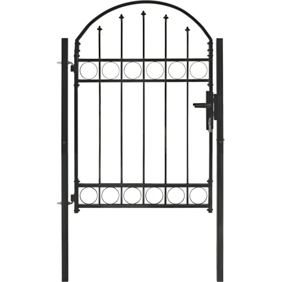 Hegnslge i stl med buet top 104 x 125 cm - sort