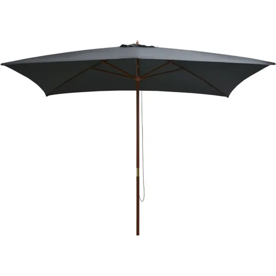Parasol 200x300 cm træstang antracitgrå