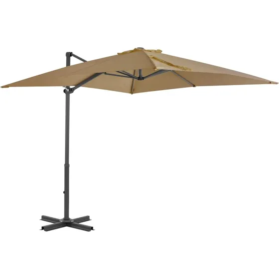Hængeparasol 250x250 cm - Aluminiumsstang, gråbrun