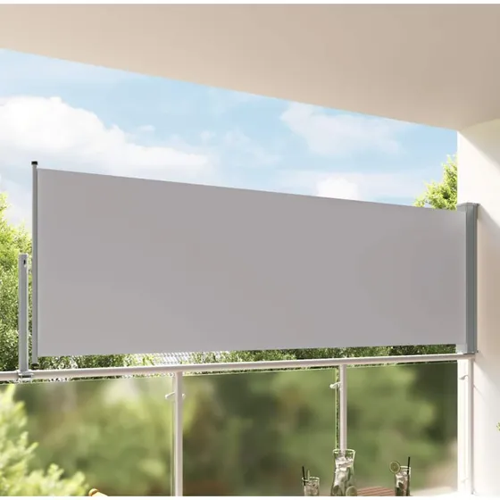 Sammenrullelig sidemarkise 120x300 cm - grå