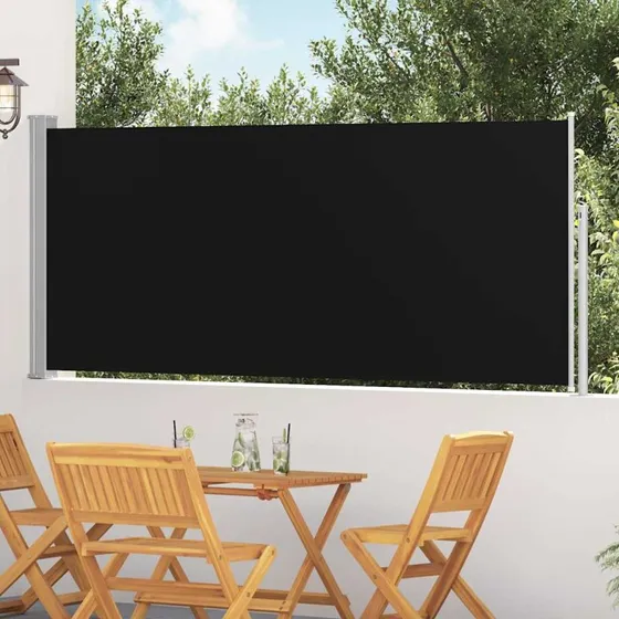 Sammenrullelig sidemarkise 120×300 cm – sort