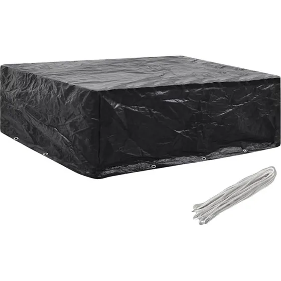 Havemøbelovertræk 250x210x90 cm – 8 snørehuller, sort