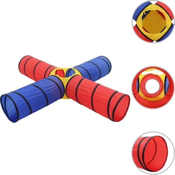 Foldbar legetunnel i polyester  4 sektioner
