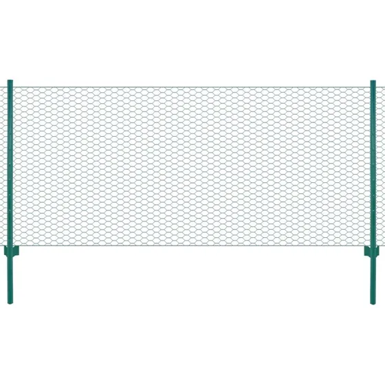 Trdhegn 25 x 0,75 m med stolper  PVC-belagt stl, grn
