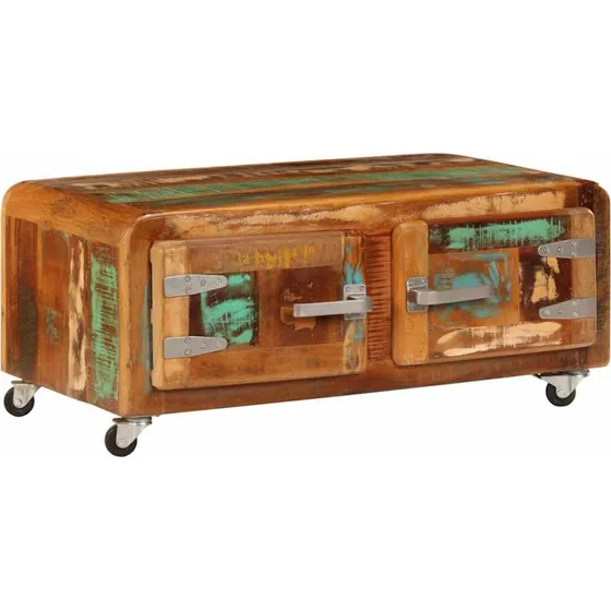 Sofabord i massivt genbrugstræ 85x55x40 cm