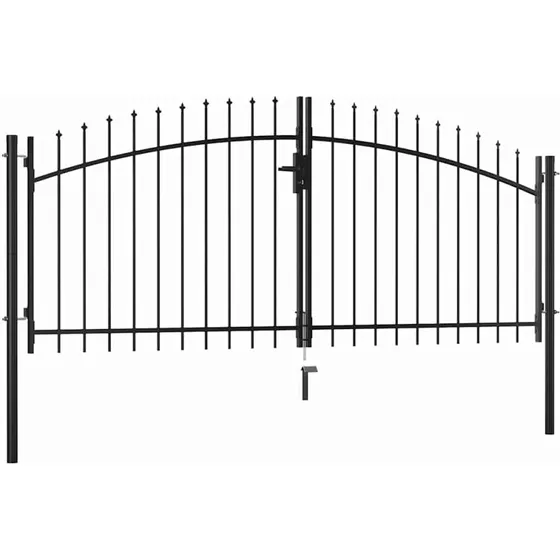 Dobbelt hegnslge med spydtop 300150 cm  pulverlakeret stl