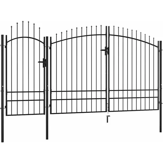 Sort havelge i stl 2,45x4 m  pulverlakeret
