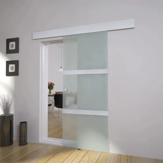 Skydedr i glas og aluminium 178 cm - slv