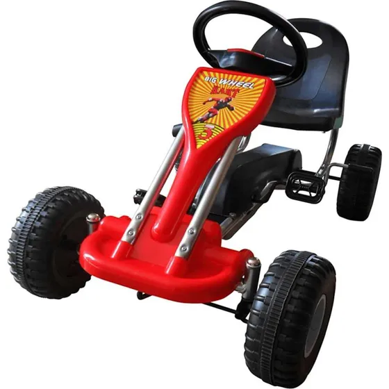 Rød pedal-gokart til børn 3-5 år, kædebeskytter (30 kg)