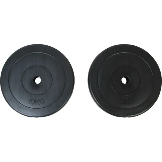 Vgtskiver 2 x 10 kg plastbelagte - stjdmpende