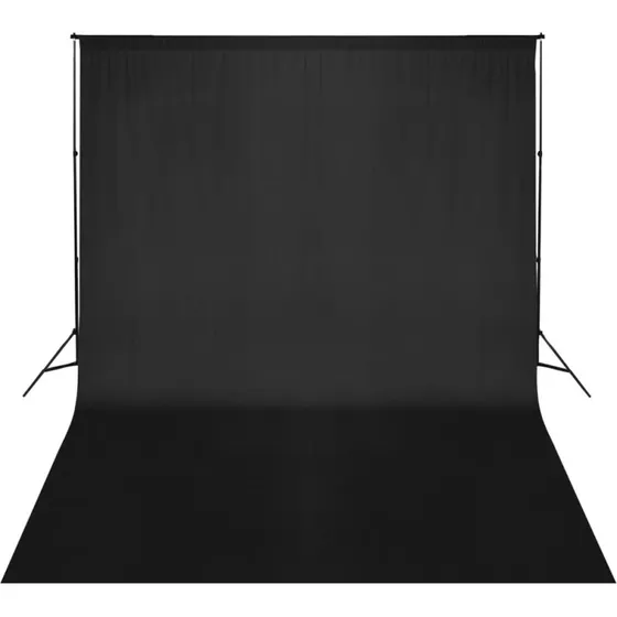 Stativsystem til fotobaggrund 500x300 cm  sort, inkl. baggrund