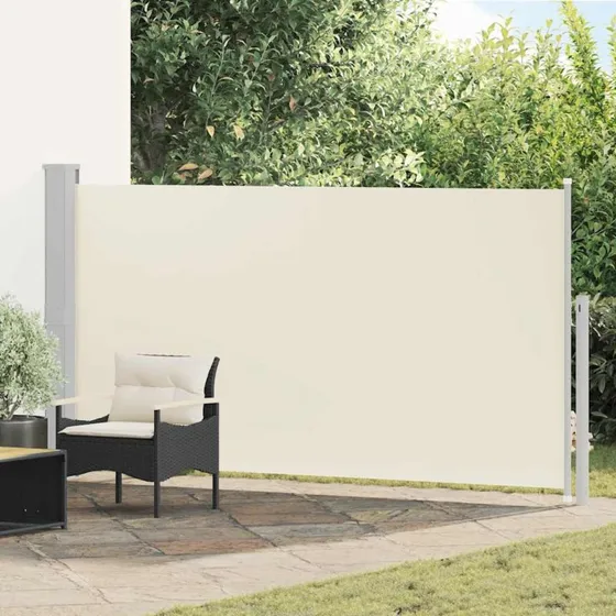 Sidemarkise til terrasse 160x300 cm - creme, med kassette