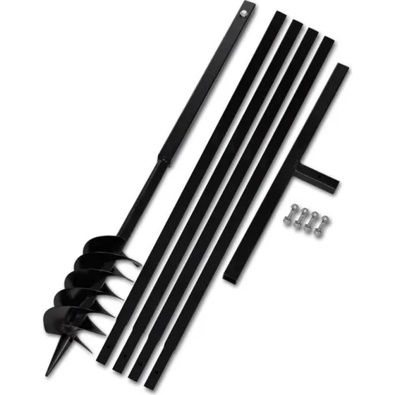 Jordbor 120 mm med håndtag og 5 m forlængerstang (stål)