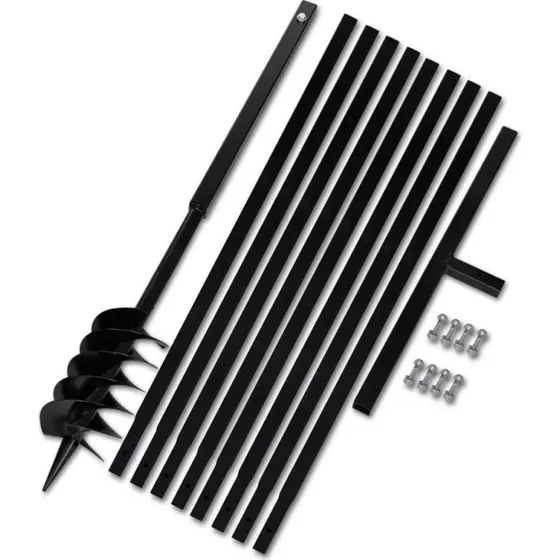 Jordbor med hndtag 120 mm og 9 m forlngerrr, stl