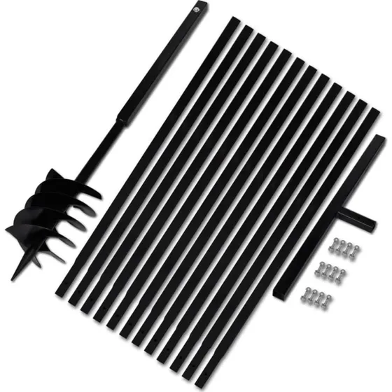 Plebor med hndtag 180 mm i stl  inkl. forlngerrr 13 m