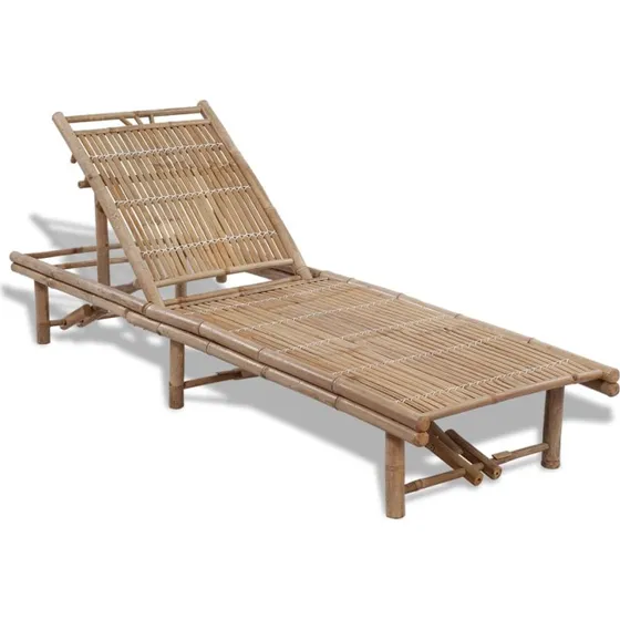 Liggestol i bambus - 3 justerbare positioner, 200x65 cm