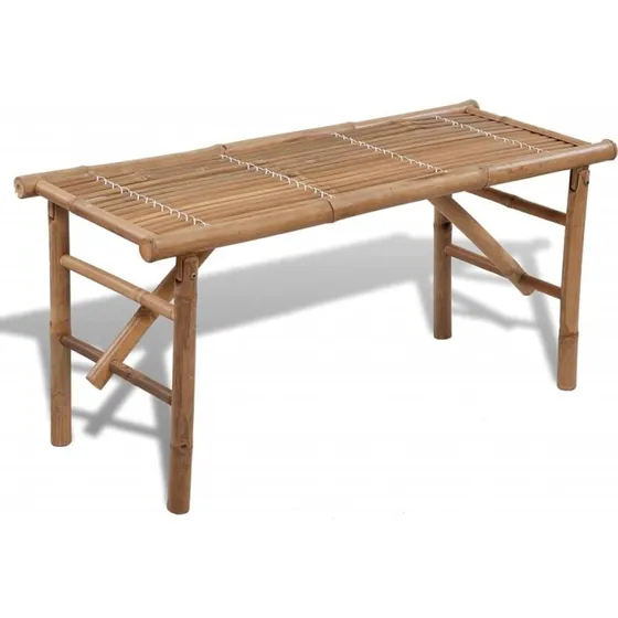 Foldbar havebænk i bambus 118 cm – vejrbestandig