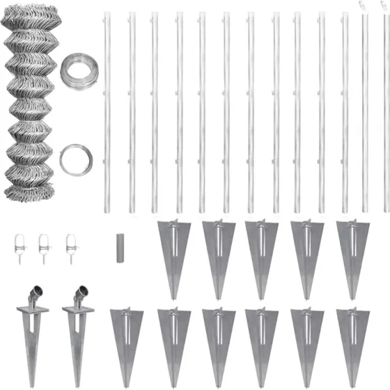 Trdhegn st galvaniseret stl 25 x 0,8 m med stolper