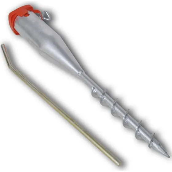 Parasolholder 55 cm galvaniseret stål - jordspyd