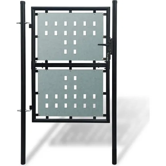 Sort hegnslge enkeltdr 100x150/200 cm