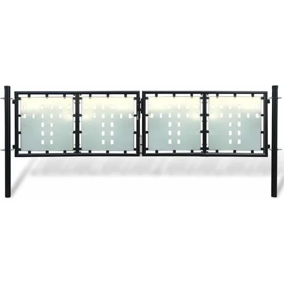 Sort enkeltdrs hegnslge 300x150 cm - robust stl