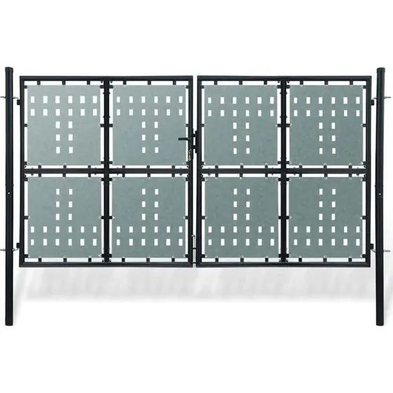 Sort hegnslåge i stål, enkeltdør 300x200–300x250 cm