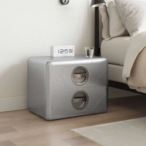 Aviator endebord med 2 skuffer  vintage flyverstil