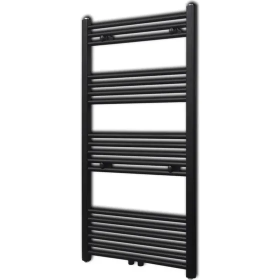 Hndklderadiator 600x1160 mm sort  centralvarme, lige