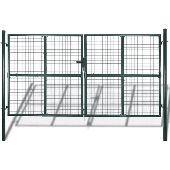 Dobbeltdørs hegnslåge 300x150 cm pulverlakeret stål