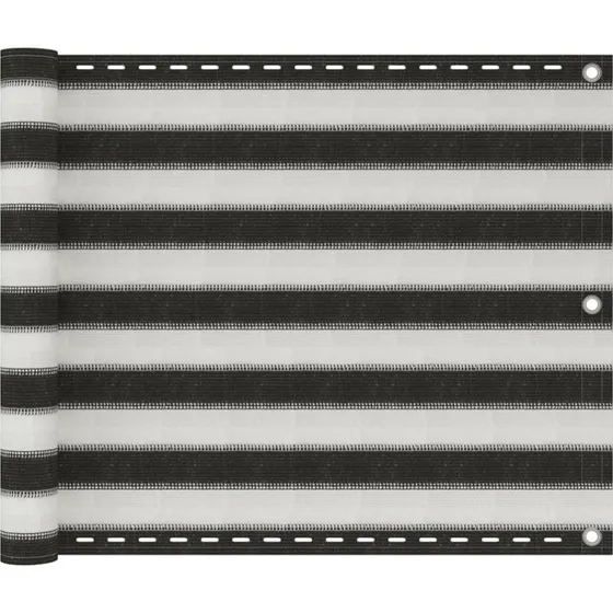 Balkonafskærmning HDPE 75x400 cm - Antracit/Hvid