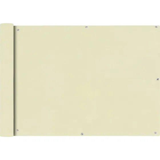 Balkonafskærmning 75x400 cm i PU-belagte Oxford - creme