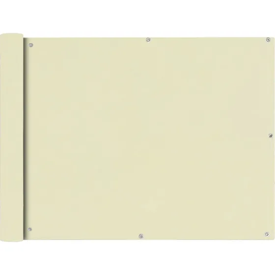Balkonafskærmning 90x600 cm i creme, PU-belagt Oxford