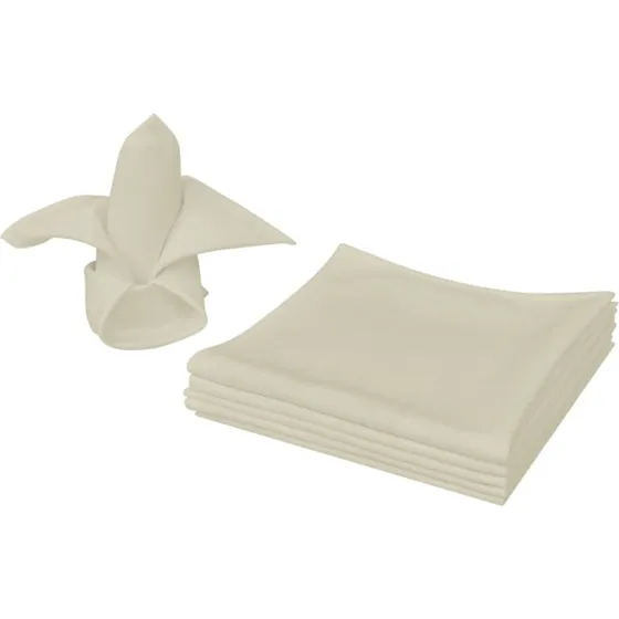 Middagsservietter 10 stk creme 50x50 cm - polyester