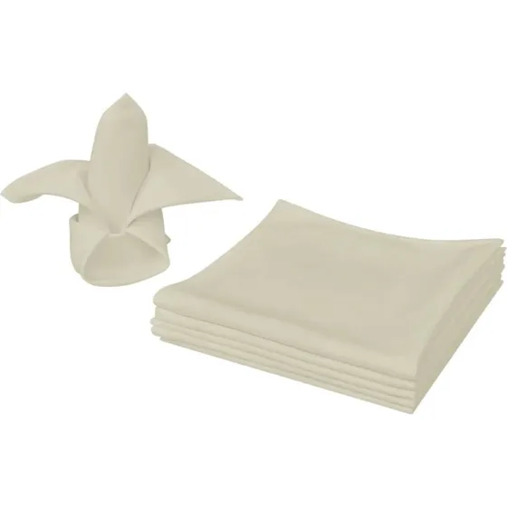 Creme middagsservietter 25 stk 50x50 cm, polyester