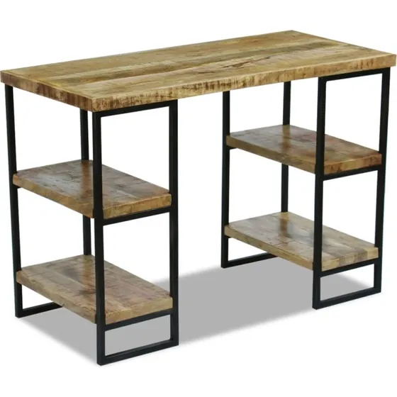 Skrivebord i mangotr 110x50x76 cm  industrielt
