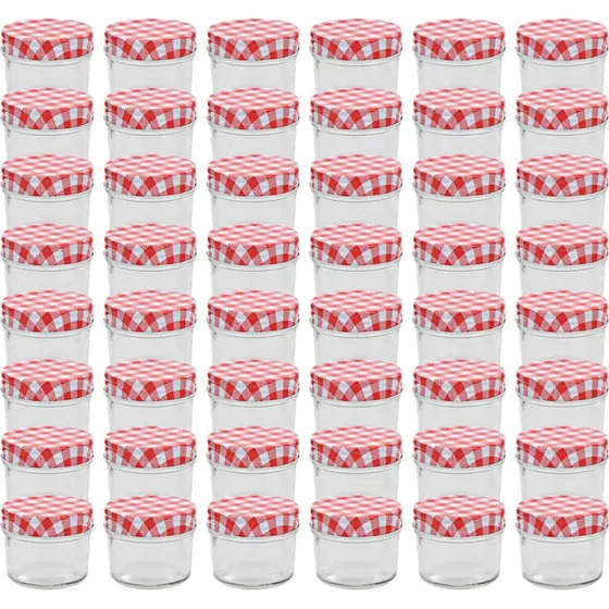 Syltetjsglas 48 stk. 110 ml  rde og hvide lg