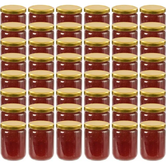 Syltetjsglas 48 stk. 230 ml med guldlg