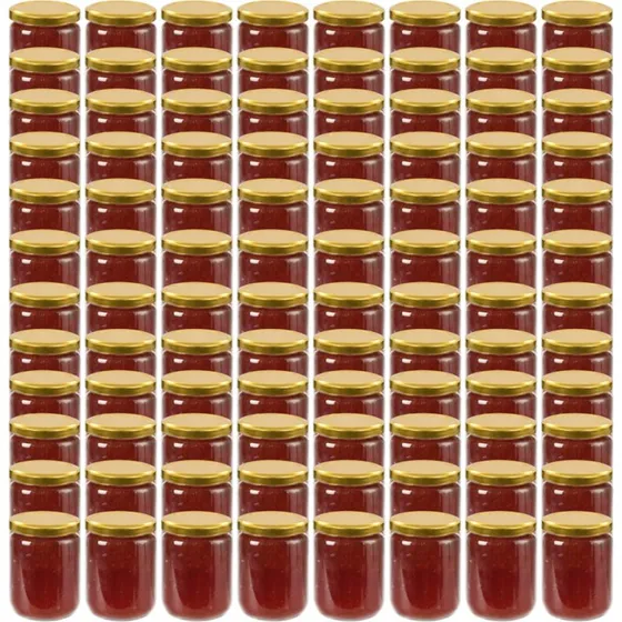Syltetjsglas 96 stk. 230 ml med guldfarvet lg