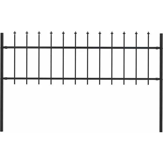 Havehegn med spydtop 1,8 m - sort stl