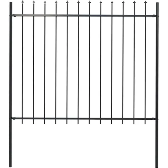 Havehegn i sort pulverlakeret stl med spydtop 181150 cm