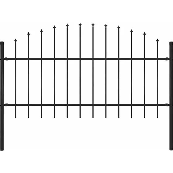 Havehegn i stl med spydtop 181x125 cm sort