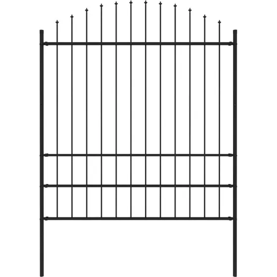 Stålhavehegn med spydtop 181x200 cm - sort